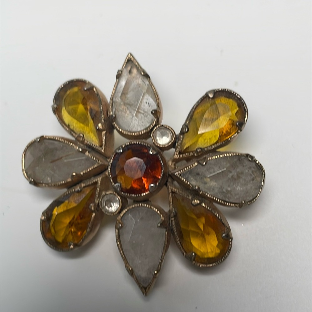 Vintage KC Kenneth Cole Signed Citrine brooch